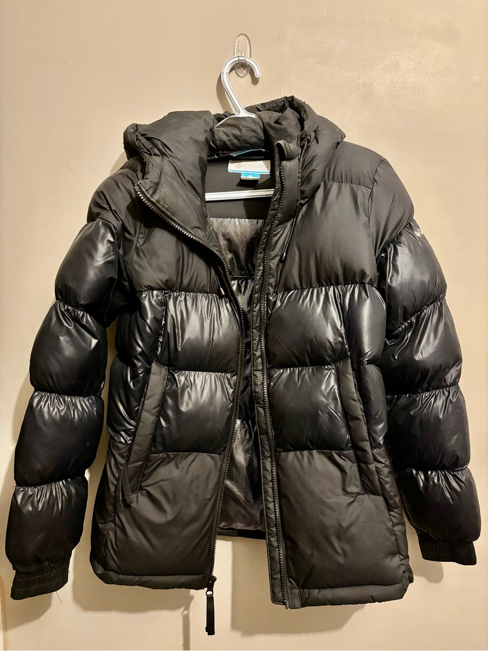 Women's Columbia Black Hooded Puffer Jacket